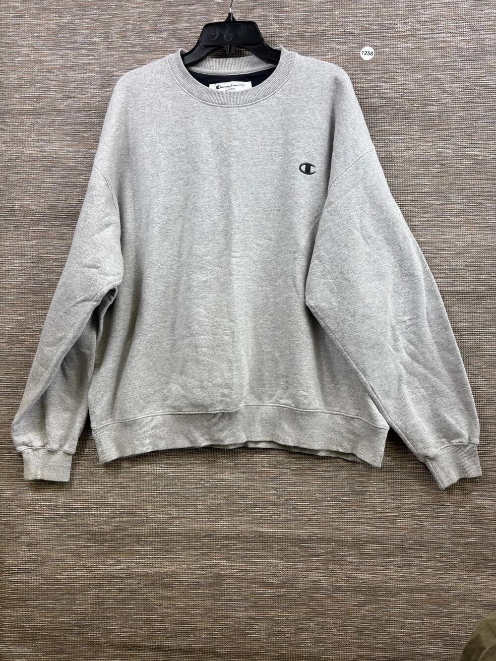 Vintage Champion Sweatshirt Mens 2XL Gray Eco Fleece Crewneck Pullover Authentic